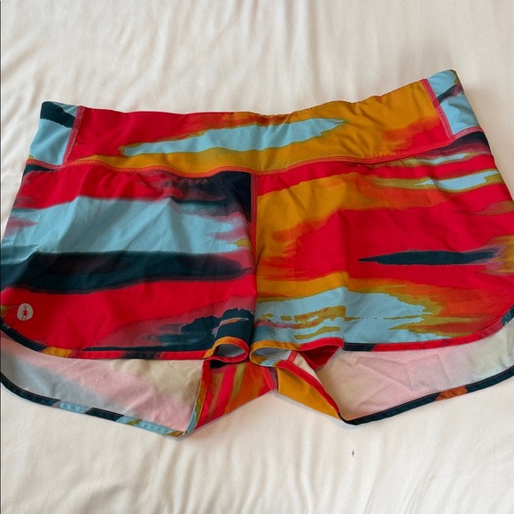 Smartwool Women's Athletic Shorts - Red, Blue, Orange - Picture 1 of 8